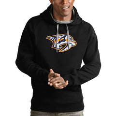 NHL Black Nashville Predators Antigua Logo Victory Pullover Hoodie