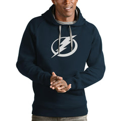 NHL Navy Tampa Bay Lightning Antigua Logo Victory Pullover Hoodie