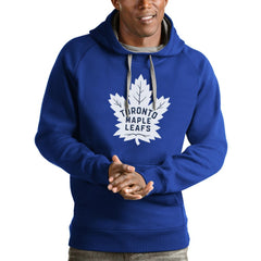 NHL Blue Toronto Maple Leafs Antigua Logo Victory Pullover Hoodie
