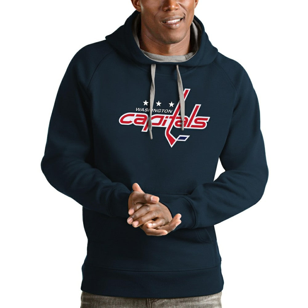 NHL Navy Washington Capitals Antigua Logo Victory Pullover Hoodie