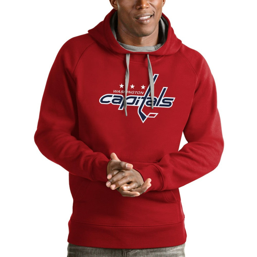 NHL Red Washington Capitals Antigua Logo Victory Pullover Hoodie