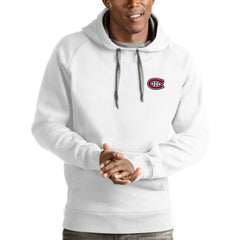 NHL White Montreal Canadiens Antigua Victory Pullover Hoodie