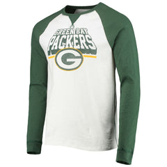Junk Food Colorblock Raglan Long Sleeve T-Shirt - Green Bay Packers