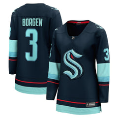 NHL Deep Sea Blue Will Borgen Seattle Kraken Fanatics Women's Home Breakaway Player Jersey