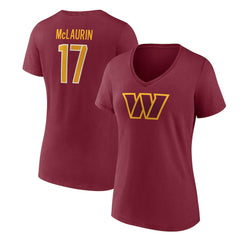 Terry McLaurin Women's Player Icon Name & Number V-Neck T-Shirt - Washington Commanders