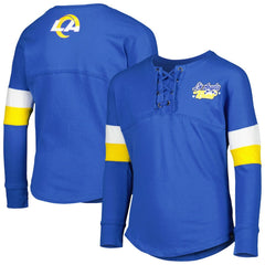 Girls Youth Lace-Up Long Sleeve T-Shirt - Los Angeles Rams