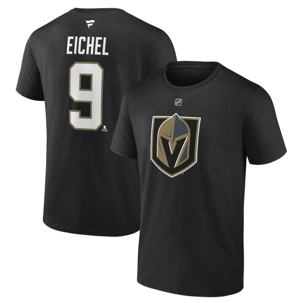 NHL Black Jack Eichel Vegas Golden Knights Fanatics Authentic Stack Name & Number T-Shirt