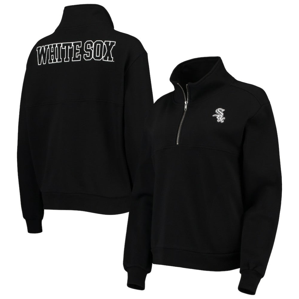 MLB Chicago White Sox The Wild Collective Women's Two-Hit Quarter-Zip Pullover Top