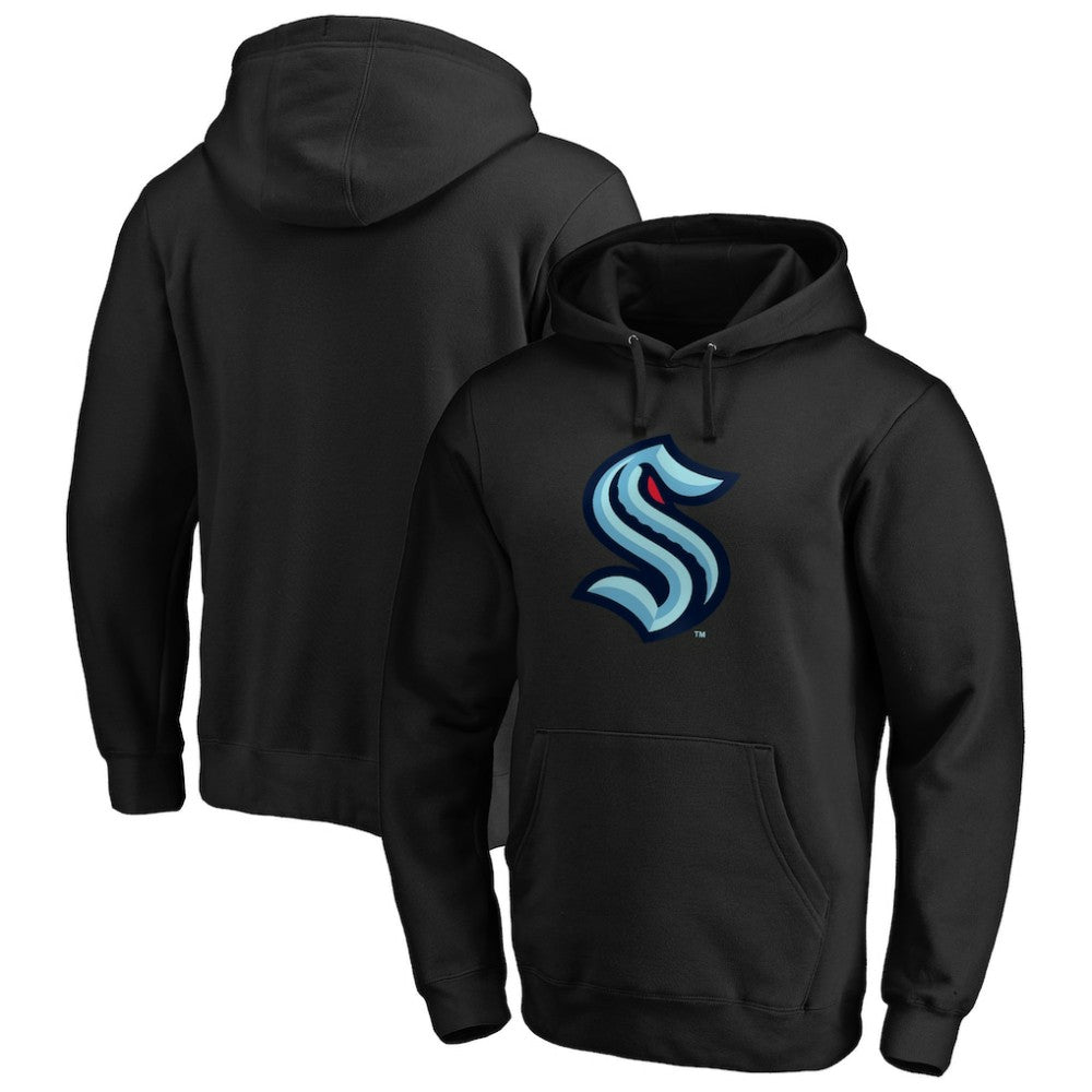 NHL Black Seattle Kraken Primary Team Logo Pullover Hoodie