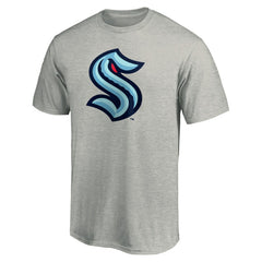 NHL Heathered Gray Seattle Kraken Primary Logo T-Shirt