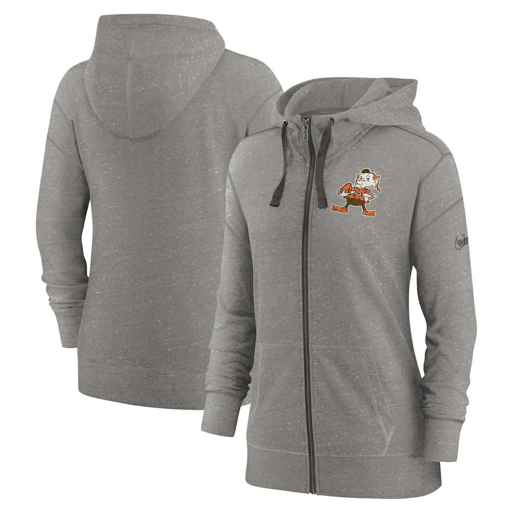 Women's Gym Vintage Full-Zip Hoodie - Cleveland Browns