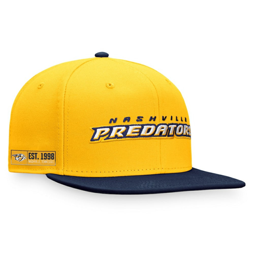 NHL Gold/Navy Nashville Predators Fanatics Iconic Color Blocked Snapback Hat