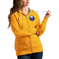 NHL Gold Buffalo Sabres Antigua Women's Victory Full-Zip Hoodie