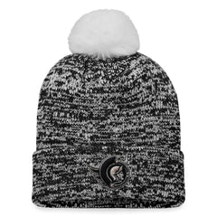 NHL Black Ottawa Senators Fanatics Women's Glimmer Cuffed Knit Hat with Pom