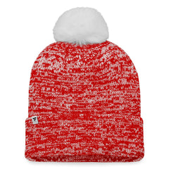 NHL Red Chicago Blackhawks Fanatics Women's Glimmer Cuffed Knit Hat with Pom