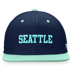 NHL Deep Sea Blue/Light Blue Seattle Kraken Fanatics Heritage City Two-Tone Snapback Hat