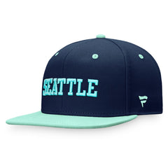 NHL Deep Sea Blue/Light Blue Seattle Kraken Fanatics Heritage City Two-Tone Snapback Hat