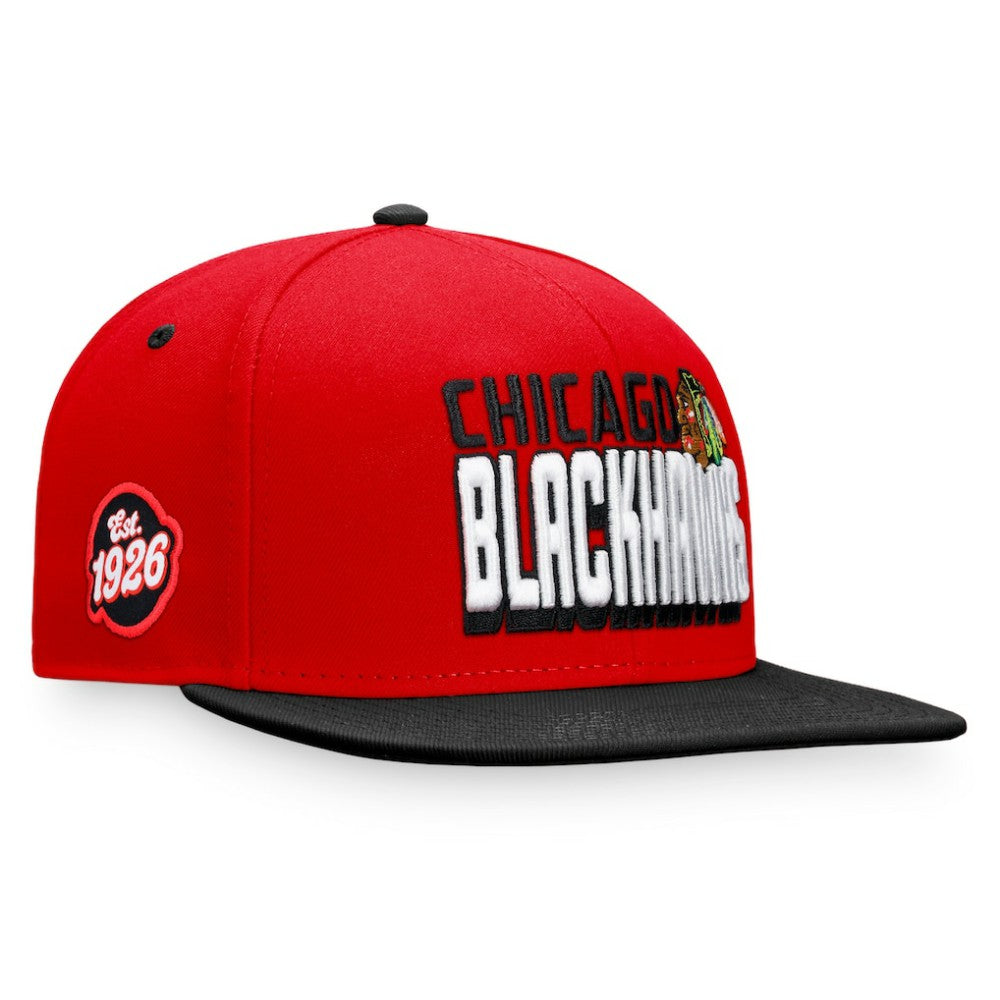 NHL Red/Black Chicago Blackhawks Fanatics Heritage Retro Two-Tone Snapback Hat