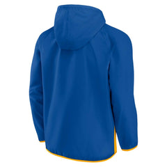 NHL Blue/Gold St. Louis Blues Fanatics Backhand Shooter Defender Anorak Raglan Hoodie Quarter-Zip Jacket