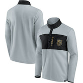 NHL Gray/Black Vegas Golden Knights Fanatics Hockey Polar Fleece Quarter-Snap Jacket