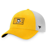 NHL Gold/White Pittsburgh Penguins Fanatics Authentic Pro Trucker Snapback Hat