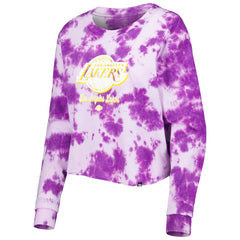 NBA Los Angeles Lakers Women's Tie Dye Cropped Long Sleeve T-Shirt