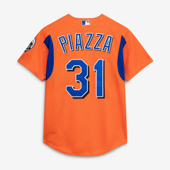 MLB Mike Piazza New York Mets Mitchell & Ness Cooperstown Collection Mesh Batting Practice Button-Up Jersey