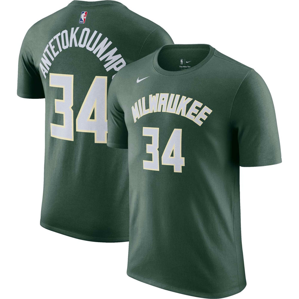 NBA Giannis Antetokounmpo Milwaukee Bucks Icon 2022/23 Name & Number T-Shirt