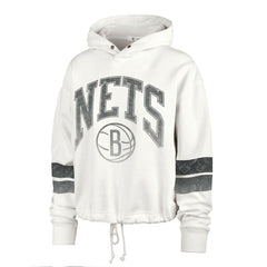NBA Brooklyn Nets '47 Women's Emerson Stripe Cropped Pullover Hoodie