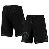 NBA Brooklyn Nets Pro Standard Triple Black Gloss Logo Shorts for sale