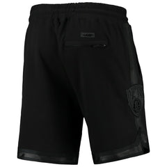 NBA Brooklyn Nets Pro Standard Triple Black Gloss Logo Shorts for sale