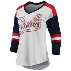 MLB Minnesota Twins Touch Women's Base Runner 3/4-Sleeve V-Neck T-Shirt