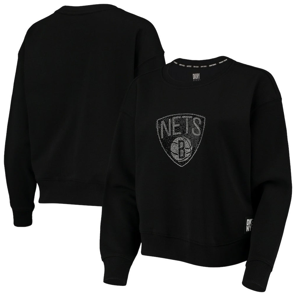 NBA Brooklyn Nets DKNY Sport Women's Carrie Rhinestone Pullover Sweatshirt