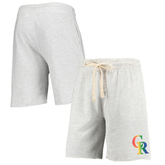 MLB Colorado Rockies Concepts Sport Mainstream Logo Terry Tri-Blend Shorts