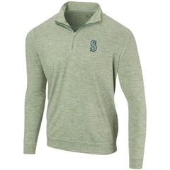 MLB Seattle Mariners Peached Marled Yarn Quarter-Zip Pullover Jacket