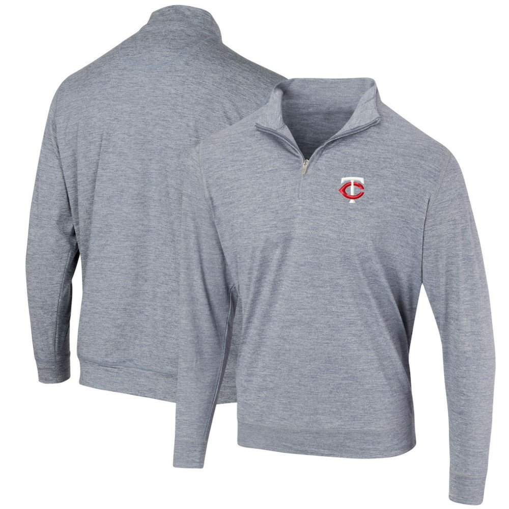 MLB Minnesota Twins Peached Marled Yarn Quarter-Zip Pullover Jacket