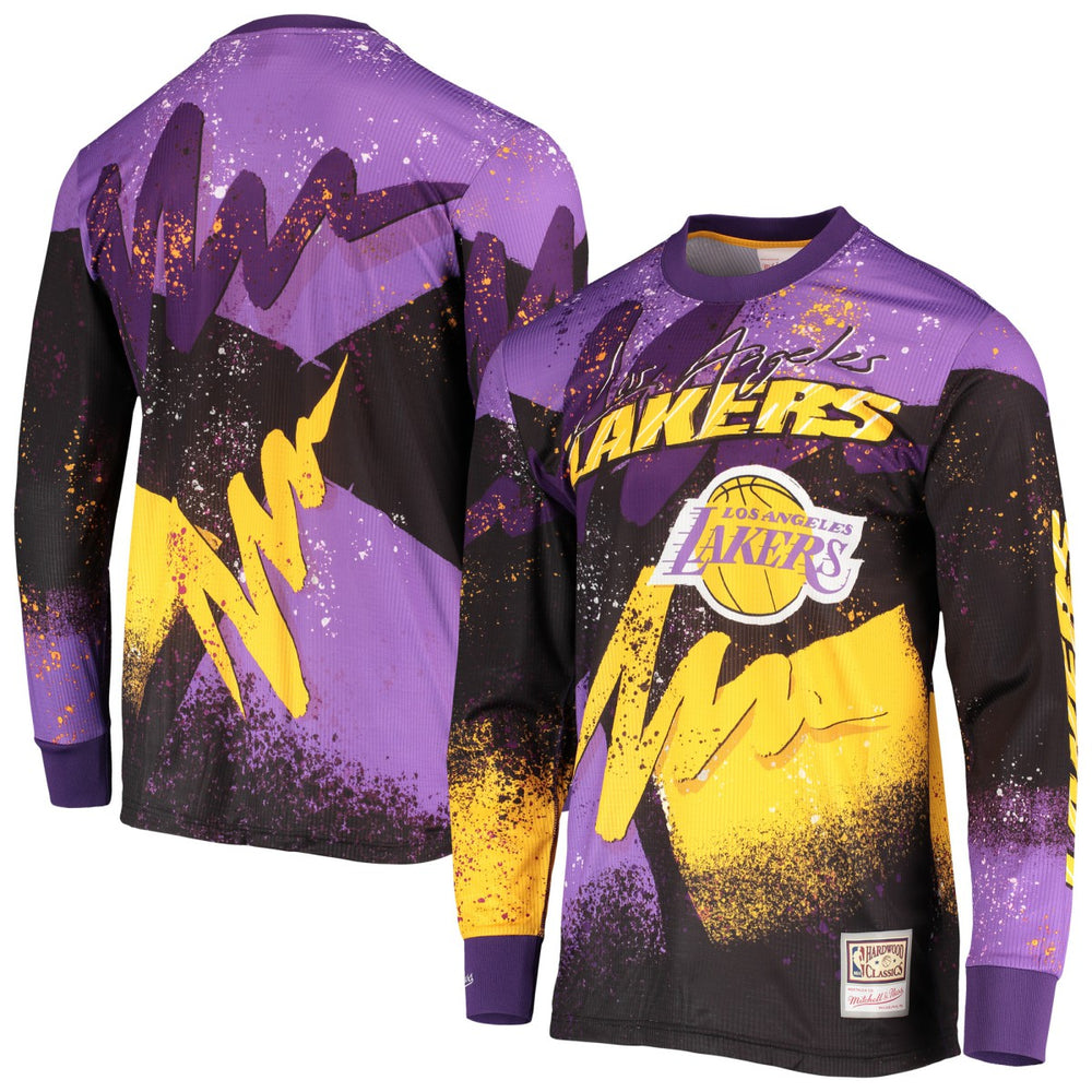 NBA Los Angeles Lakers Hardwood Classics Hyper Hoops Moto Sublimated Long Sleeve T-Shirt