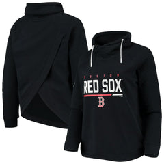 MLB Boston Red Sox Levelwear Women's Vega Funnel Neck Raglan Pullover Sweatshirt