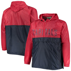 NHL Red Washington Capitals Big & Tall Anorak Half-Zip Pullover Hoodie