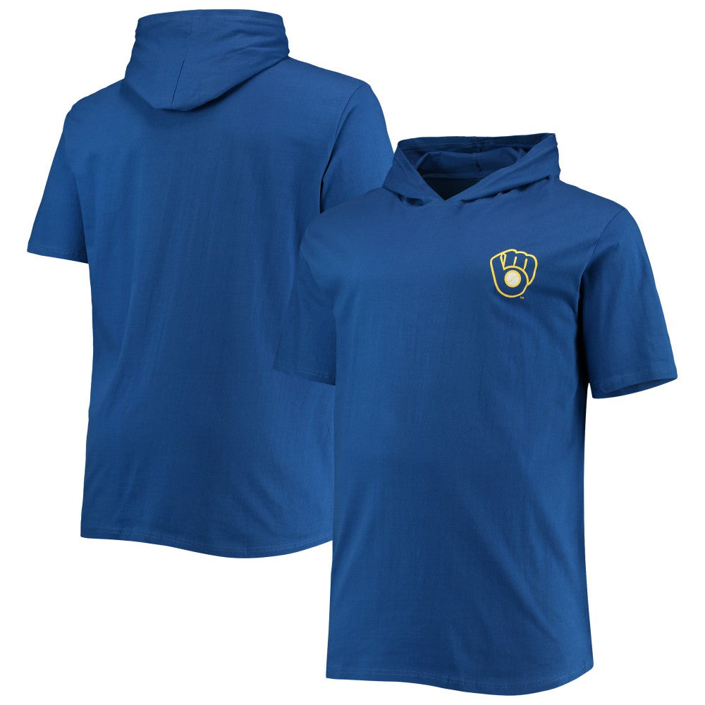 MLB Milwaukee Brewers Big & Tall Jersey Short Sleeve Pullover Hoodie T-Shirt