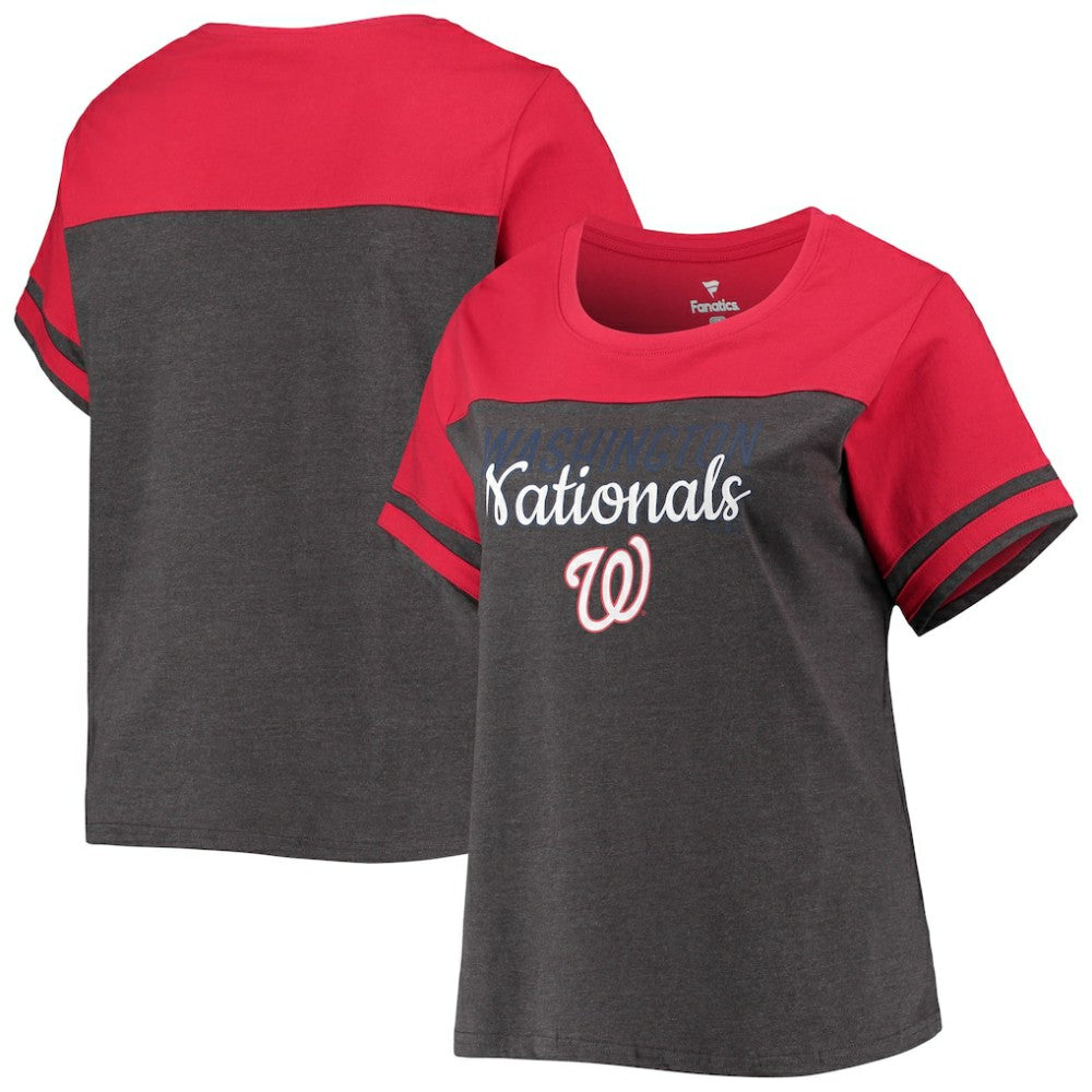 MLB Washington Nationals Women's Plus Size Colorblock T-Shirt