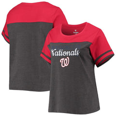 MLB Washington Nationals Women's Plus Size Colorblock T-Shirt