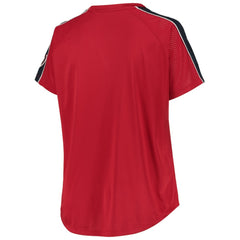 MLB Washington Nationals Women's Plus Size Diva Notch Neck Raglan T-Shirt