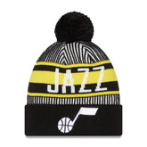 NBA Utah Jazz Striped Cuffed Pom Knit Hat