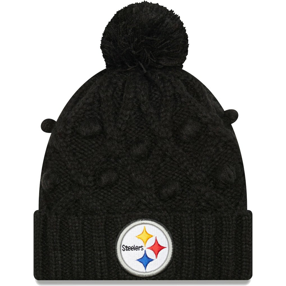 Girls Youth Toasty Cuffed Knit Hat with Pom - Pittsburgh Steelers