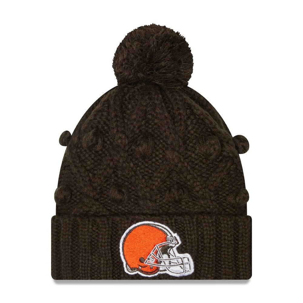 Girls Youth Toasty Cuffed Knit Hat with Pom - Cleveland Browns