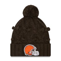 Girls Youth Toasty Cuffed Knit Hat with Pom - Cleveland Browns