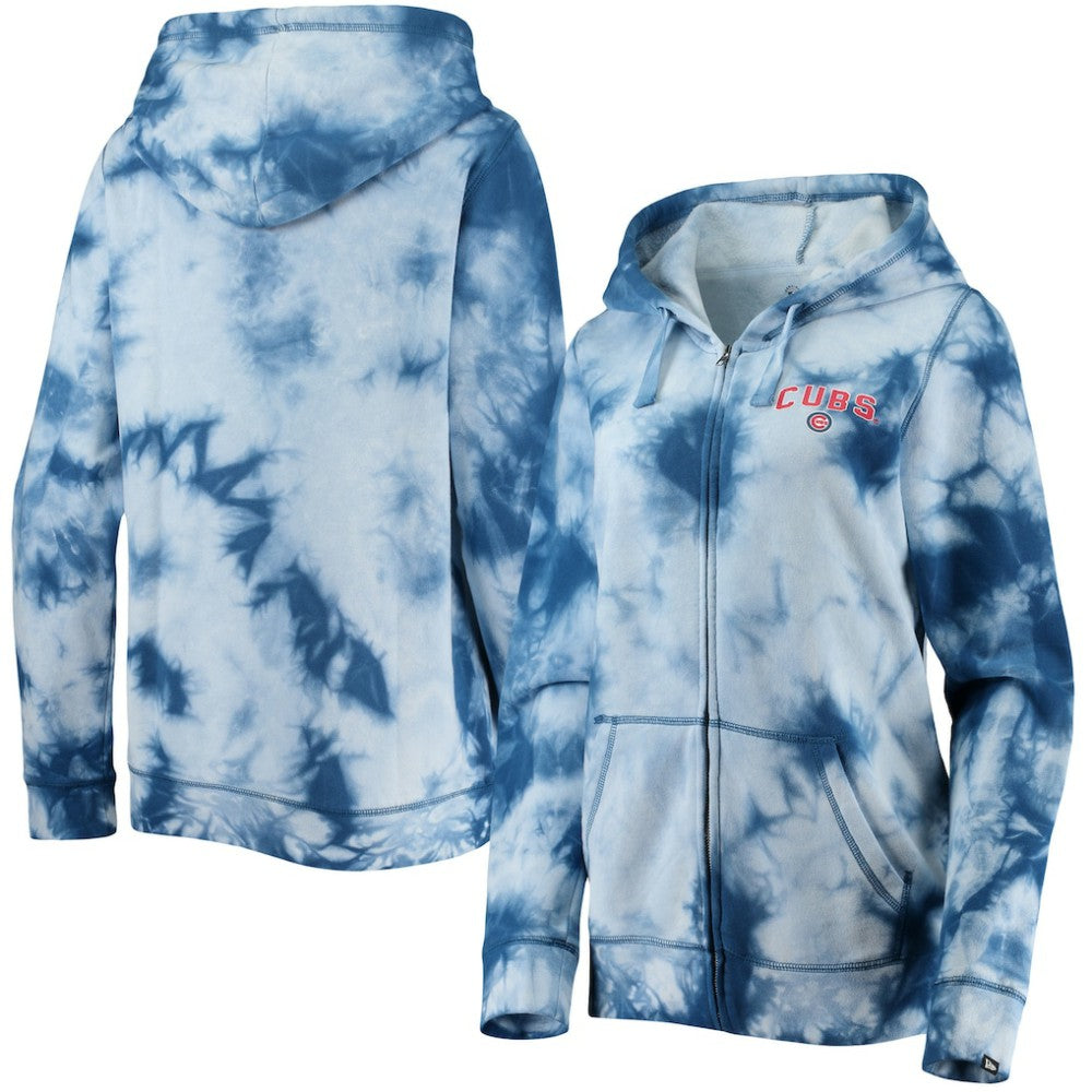 MLB Chicago Cubs New Era Women's Tie-Dye Full-Zip Hoodie