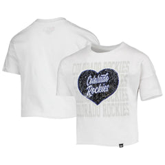 MLB Colorado Rockies New Era Girls Youth Flip Sequin Heart Crop Top