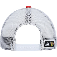 NHL Red/White Chicago Blackhawks adidas Team Plate Trucker Snapback Hat